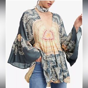 Free People Sunset Dreams bohemian tunic Size XS EUC